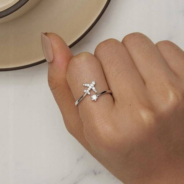 Pierścionek srebro regulowany SAMOLOT s925+pudełko zdjęcie 2