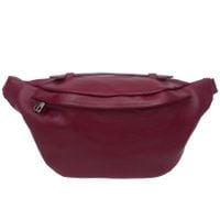 VERA PELLE nerka skórzana saszetka biodrówka z rączką V578 bordowa