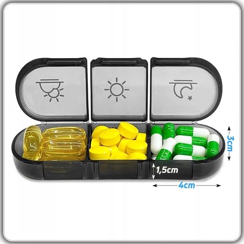 PUDEŁKO NA LEKI 21 POJEMNIKÓW SASZETKA CZARNA ORGANIZER NA LEKI na Arena.pl