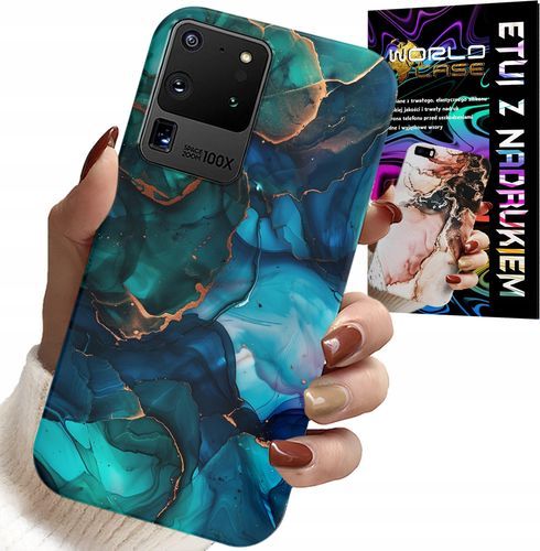 ETUI DO SAMSUNG GALAXY S20 Ultra - NIEBIESKO ZIELONY MARMUREK PLECKI WZORY na Arena.pl
