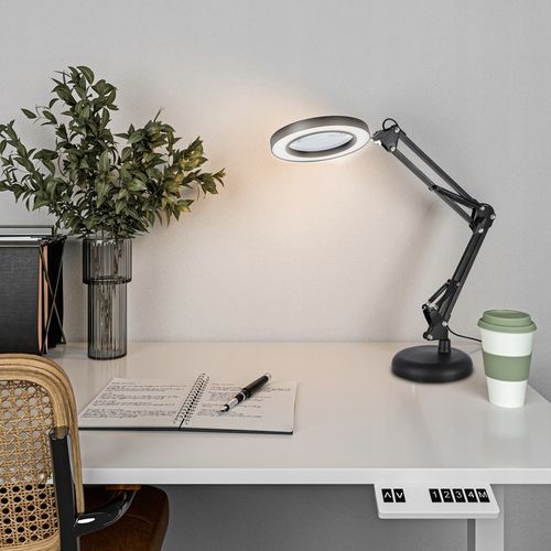 Lampka Na Biurko LED Lampa Kosmetyczna Ściemniacz Lupa Szkło na Arena.pl