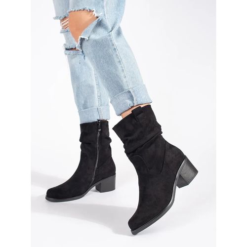 Czarne botki kowbojki z marszczoną cholewką r.38 na Arena.pl