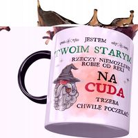 Kubek Czarny Dla Twojego Starego Trzeba Poczekać Z Nadrukiem Ze Zdjęciem