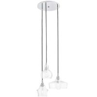 Szklana LAMPA wisząca LONGIS 10525309 Kaspa loftowa OPRAWA zwis kaskada chrom przezroczysty