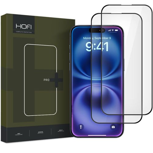 Szkło Hartowane Hofi 9H 2szt. DO iPhone 16 Czarne Ochrona Ekranu na Arena.pl
