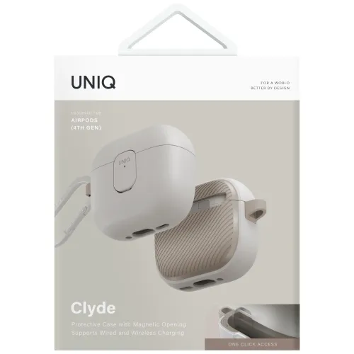 etui uniq clyde lock case do airpods 4 - beżowe na Arena.pl