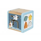 DREWNIANA KOSTKA KOSMICZNA Z LABIRYNTEM