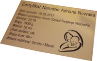 Tabliczka z grawerem na chrzest urodziny prezent