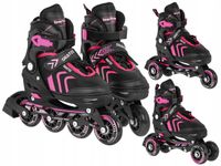 ŁYŻWOROLKI dla dziewczynki RÓŻOWE ROLKI WROTKI ŁYŻWY zestaw do nauki jazdy