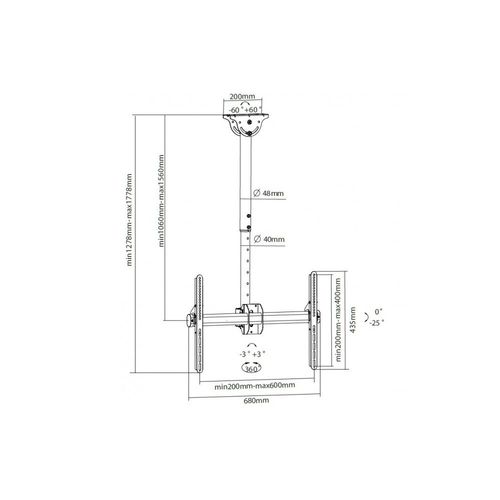 UCHWYT SUFITOWY TV REGULOWANY 37-70 CALI TECHLY na Arena.pl