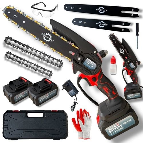 PIŁA ŁAŃCUCHOWA BEZSZCZOTKOWA AKUMULATOROWA PILARKA 6" + 8" CALI 2 AKU na Arena.pl