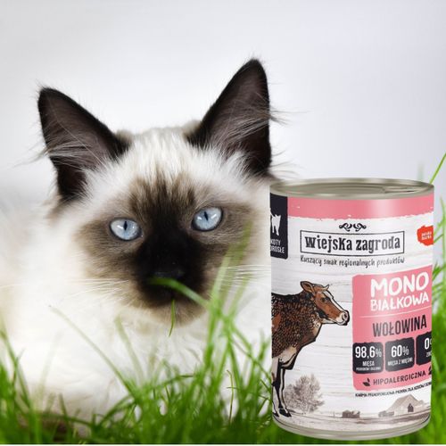 karma mokra dla kota monobiałkowa wołowina 400g wiejska zagroda na alergię na Arena.pl