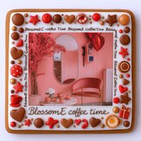 CIASTKO LUKROWANE BLOSSOME CAFE PINK ROZ.M PROSTOKĄT RĘCZNIE ROBIONE