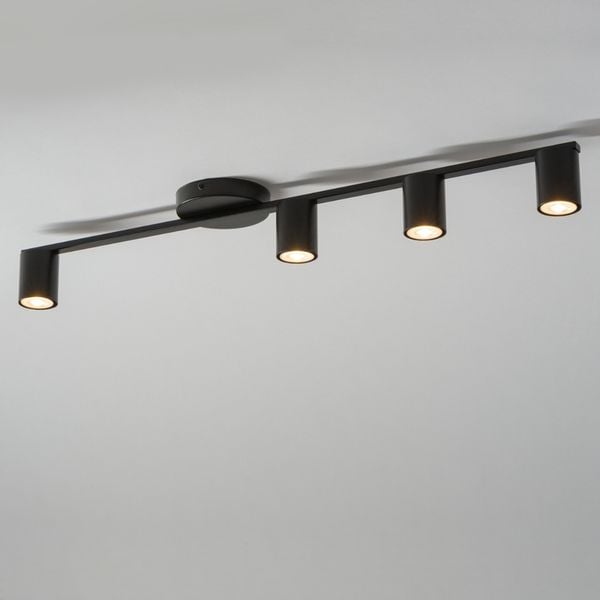 Przysufitowa lampa hotelowa Sky tuby czarne na listwie zdjęcie 1