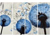 120CM 80 OBRAZ 4 ELEM NIEBIESKIE DMUCHAWCE ŚCIENNY