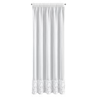 Firana gotowa ROSES 140x270 biała 6 pasów róż na taśmie