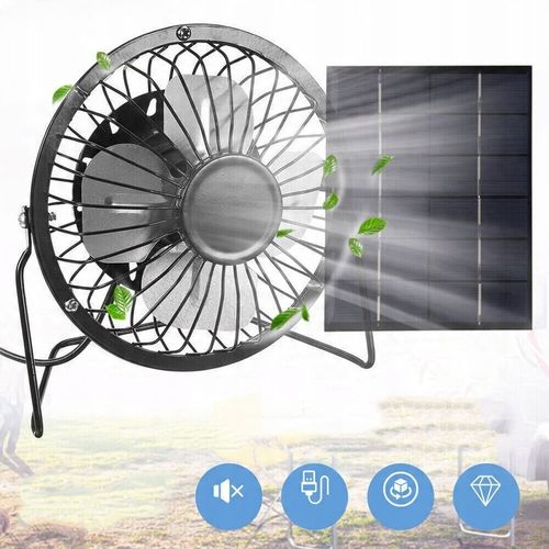 WENTYLATOR + PANEL SOLARNY SŁONECZNY 5W 6V Do kemping na Arena.pl