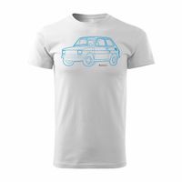 Koszulka motoryzacyjna z samochodem mały Fiat 126p maluch męska biała REGULAR S