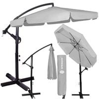 Parasol ogrodowy z regulacją kąta pochylenia 350 cm duży na balkon, taras jasnoszary