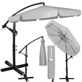 Parasol ogrodowy z regulacją kąta pochylenia 350 cm duży na balkon, taras jasnoszary