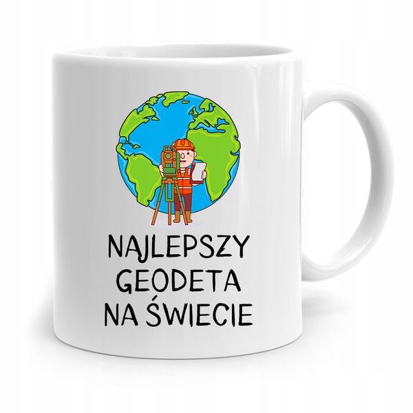 Kubek Prezent Dla Geodety Najlepszy Na Świecie Z Nadrukiem Ze Zdjęciem zdjęcie 1