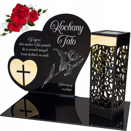 ZNICZ SOLARNY z Grawerem Wieczna Lampka Latarenka LED STATUETKA dla taty na Arena.pl