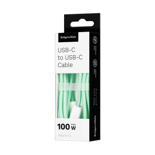Kabel USB typu C  Kruger&Matz Basic zielony 100 W 1 m na Arena.pl