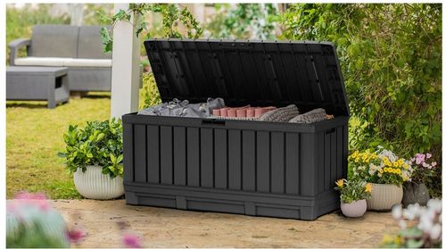 MOCNA SKRZYNIA OGRODOWA BALKONOWA TARASOWA WODPORNA 350L KUFER SIEDZISKOXXL na Arena.pl