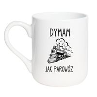 KUBEK "DYMAM JAK PAROWÓZ" Wzór - Elegant Biały 330 ml