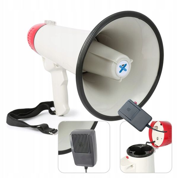 Megafon z mikrofonem i funkcją syreny szczekaczka zdjęcie 8