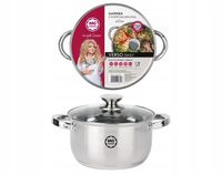 2 x GARNEK ZE STALI NIERDZEWNEJ TRADYCYJNY 22CM Z POKRYWKĄ 4,1L NA INDUKCJĘ