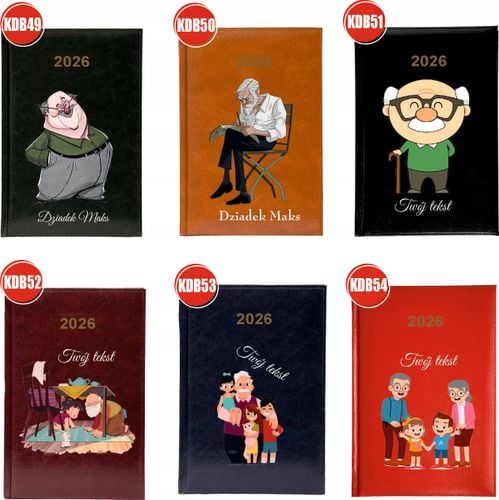 Kalendarz A5 2026 tygodniowy KSIĄŻKOWY DLA DZIADKA personalizowany na Arena.pl