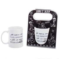 kubek ceramiczny z napisem 'Jak mam czas to leżę i odpoczywam...'