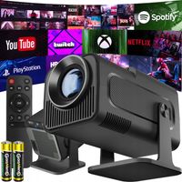 PROJEKTOR RZUTNIK ANDROID TV WIFI FULL HD PRZENOŚNY SMART GŁOŚNIK OBROTOWY