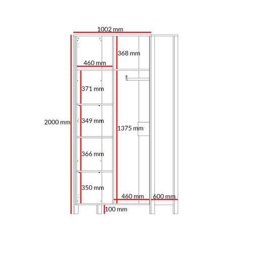 Szafa uchylna Ethan 2D 100 Dąb Cremona na Arena.pl