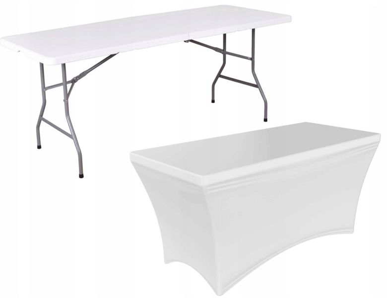 Pokrowiec na stół cateringowy BIAŁY 180cm zdjęcie 8