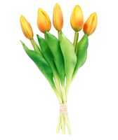 TULIPAN SILIKONOWY SZTUCZNE TULIPANY BUKIET 5 sztuk 28 cm POMARAŃCZOWE