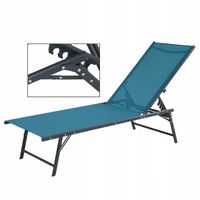 Składany Leżak ogrodowy mocny 5-pozycyjny mechanizm SANYA66 turkusowy