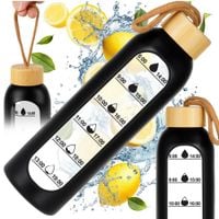 Butelka Motywacyjna na Wodę Napoje Szklana Silikonowa Duża Bidon Sport 0,6L