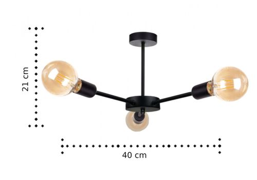 Lampa sufitowa 3xE27 SUN BLACK na Arena.pl