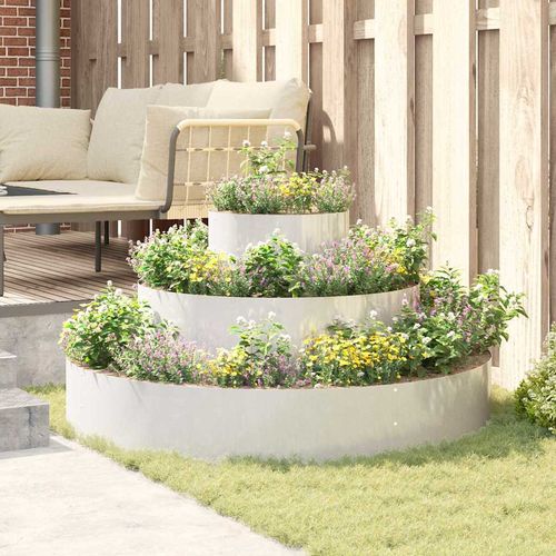 Doniczka ogrodowa Srebrny 120 x 120 x 20 cm stal nierdzewna na Arena.pl