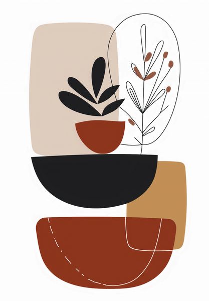 Plakat 68x98cm Botaniczna Abstrakcja zdjęcie 1