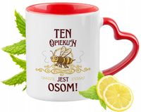 Kubek Dla Opiekuna Czerwony Z Uszkiem W Kształcie Serca Na Prezent