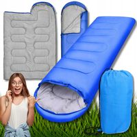 ŚPIWÓR LEKKI TURYSTYCZNY KOŁDRA Z KAPTUREM CIEPŁY POKROWIEC MUMIA 210x75 cm