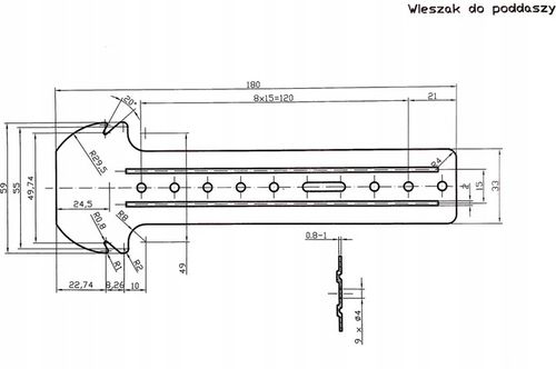 WIESZAK KOTWOWY DO PODDASZY 18cm 180mm GRZYBEK DO PROFILI CD60 100sztuk na Arena.pl