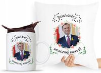 Zestaw Poduszka + Kubek Prezent Andrzej Duda Pis Z Nadrukiem Ze Zdjęciem