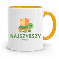 Kubek Żółty Dla Kuriera Najszybszy Kurier Prezent Z Nadrukiem Ze Zdjęciem