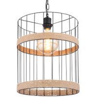 Skandynawska LAMPA wisząca HALIA 15673H1 Globo tuba OPRAWA metalowa ZWIS okrąły loftowy brązowy czarny