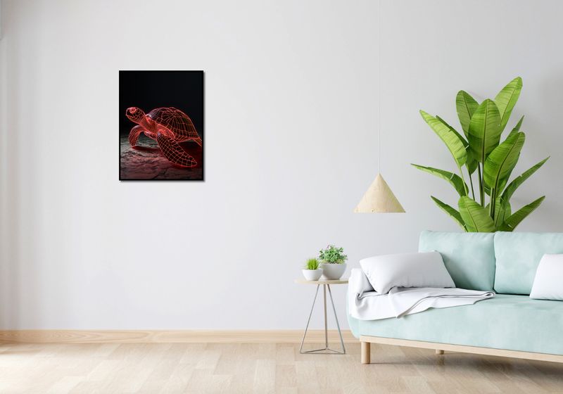 Plakat 50x65cm Neonowy Żółw zdjęcie 4