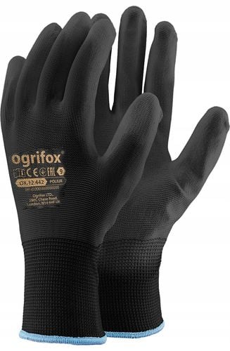rękawice robocze / czarne / rozmiar: 7 - s / ox-poliur_bb7 na Arena.pl